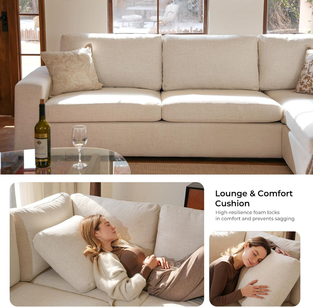 ELUCHANG 113" V-Shaped Modular Sectional Sofa Couch, Modern 7-Seat Comfy...