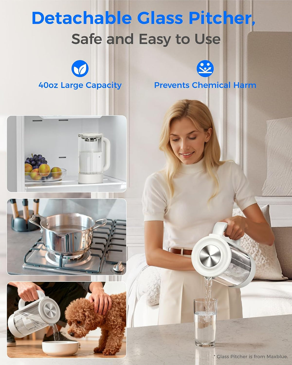 Waterdrop M6SL Mineral Reverse Osmosis Water Filter Countertop, Room-Temp