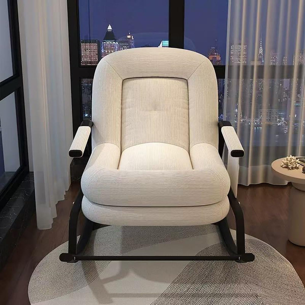 Oversized Rocking Chair with Cushion, Modern Accent Rocking Chair with Armres...