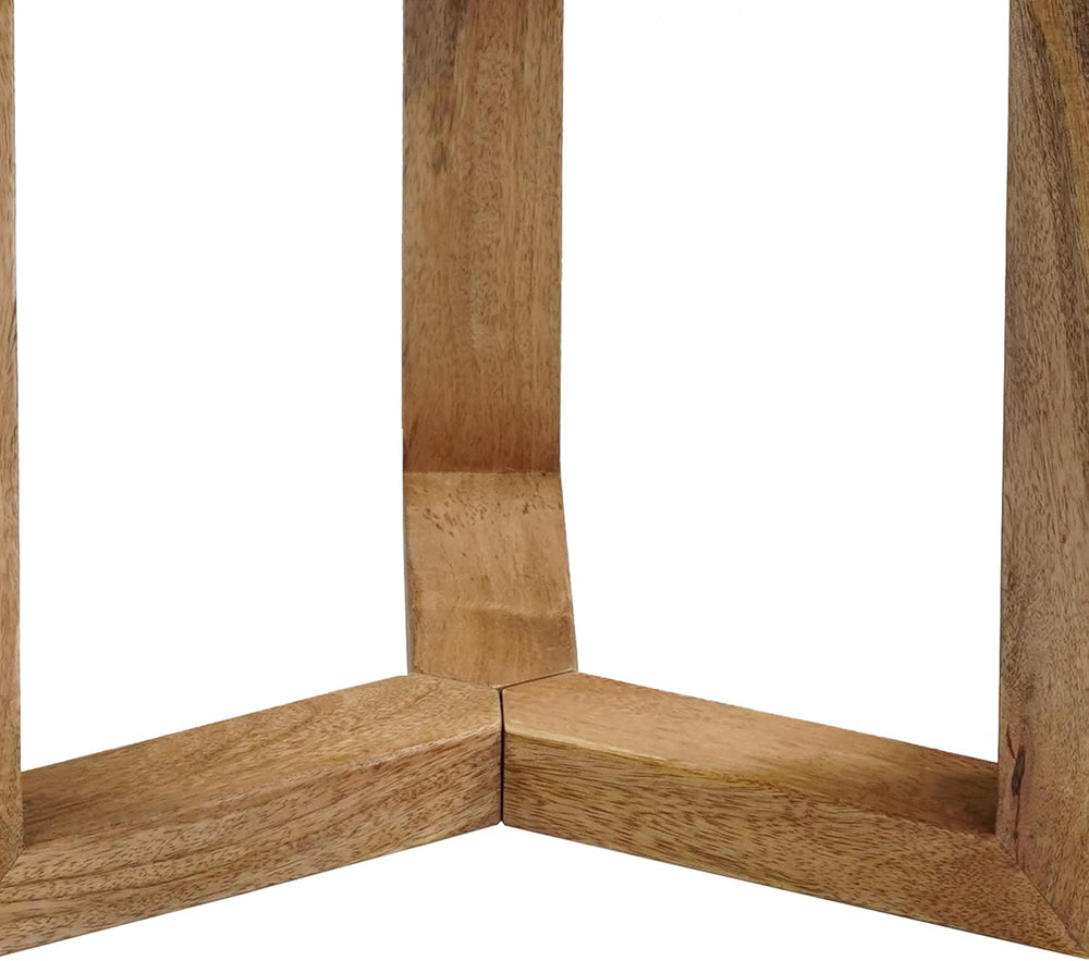 TUP THE URBAN PORT Nina 18.5" Round Handcrafted Side End Table | Natural...