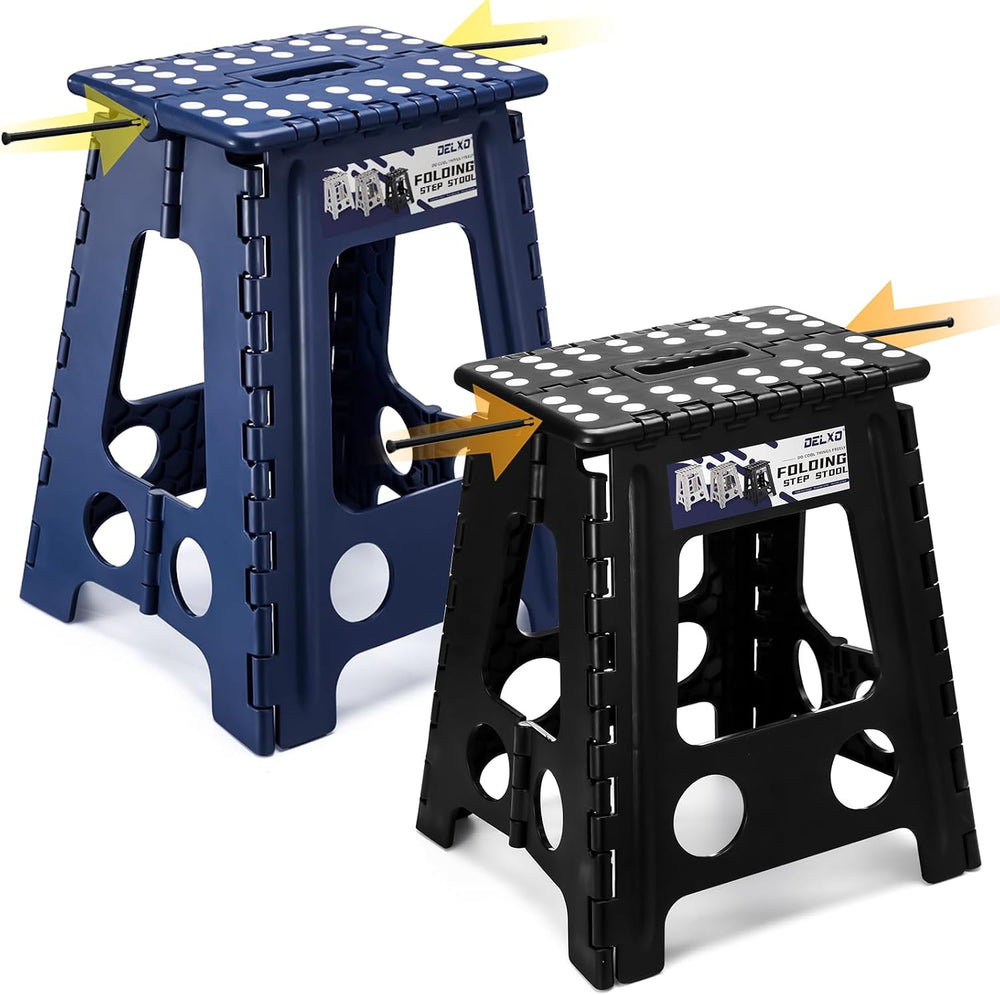 Delxo Folding Step Stool, Heavy Duty Foldable Stool for Adults,Premium Portab...