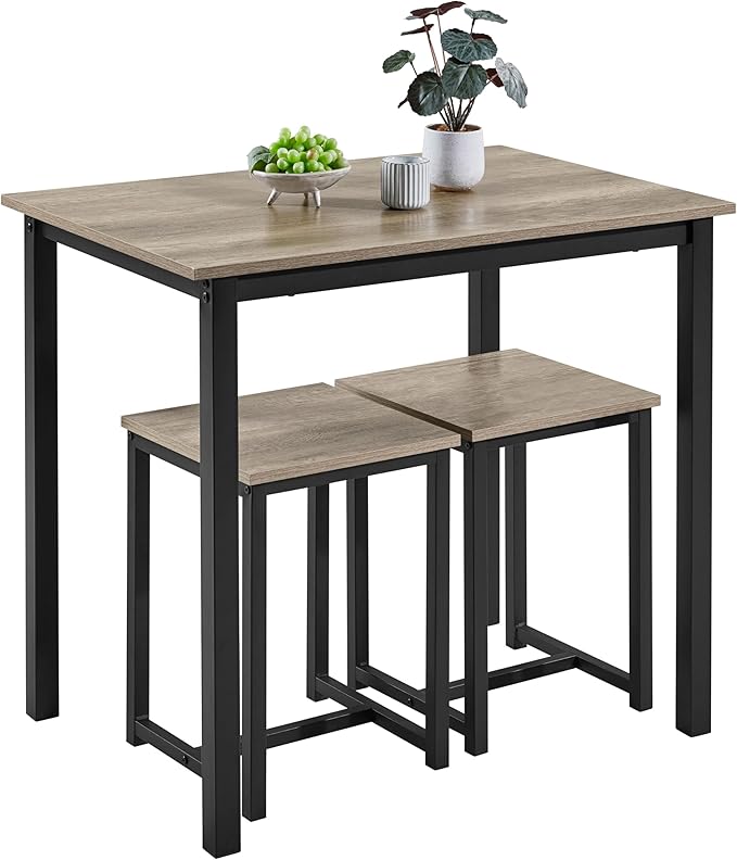 Yaheetech 3 Piece Dining Table Set - Kitchen Table & Chair Sets for 2 - C...
