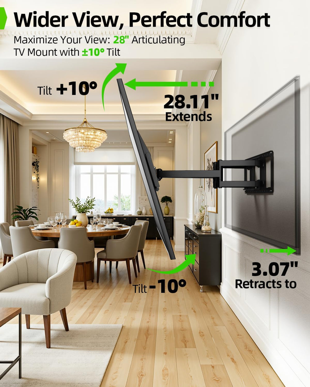 USX MOUNT Heavy Duty Full Motion TV Wall Mount for 60-120 Inch TVs, Holds 220...