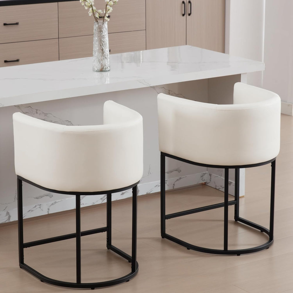 RIVOVA Bar Stools Set of 2, 24" Upholstered Counter Height Bar Stools, M...