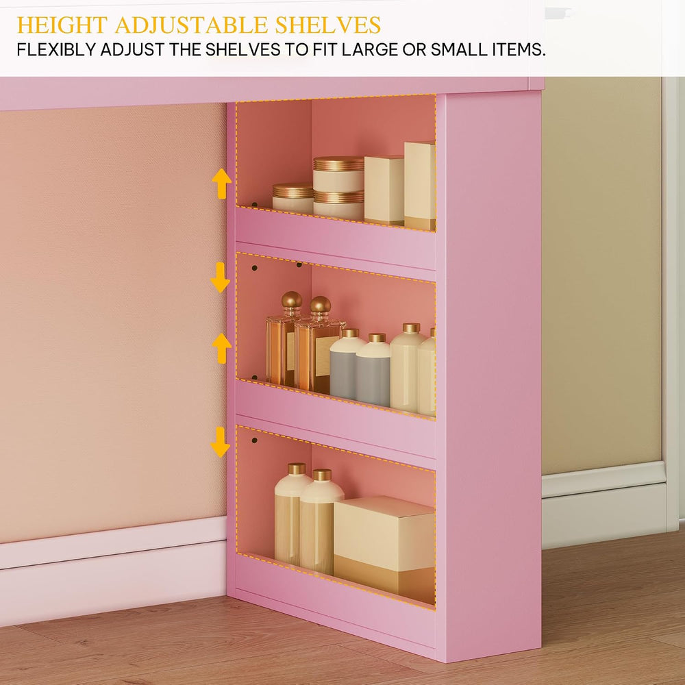 YITAHOME Vanity Desk with Mirror & Lights | 4 Drawers and 3 Lighting Modes