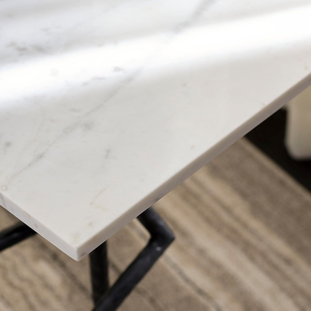 SAFAVIEH Home Collection - Warso White & Black Marble Accent Table, Sculp...