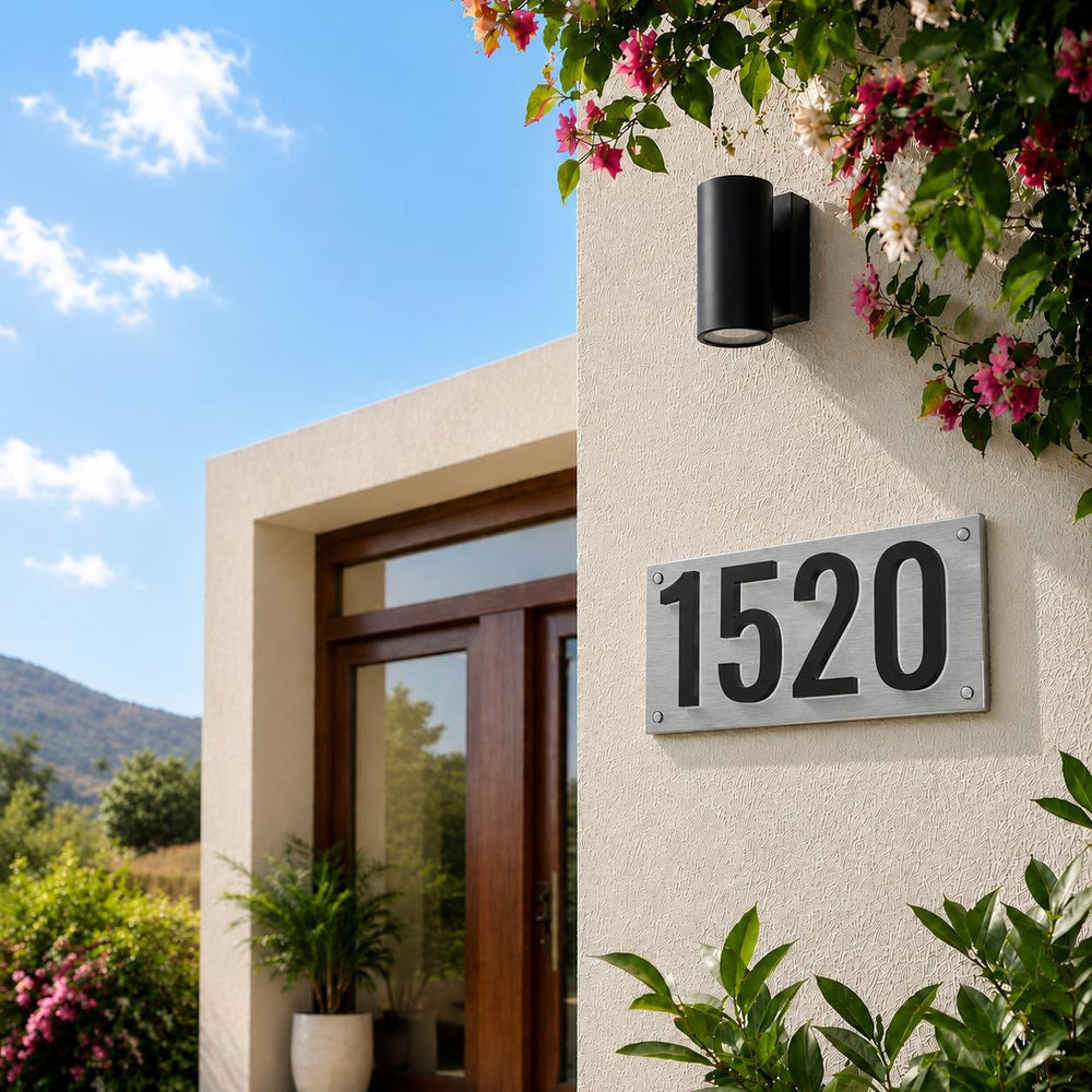 7 Inch Backlit LED House Number, 5000K White Light, ABS (2, Black)