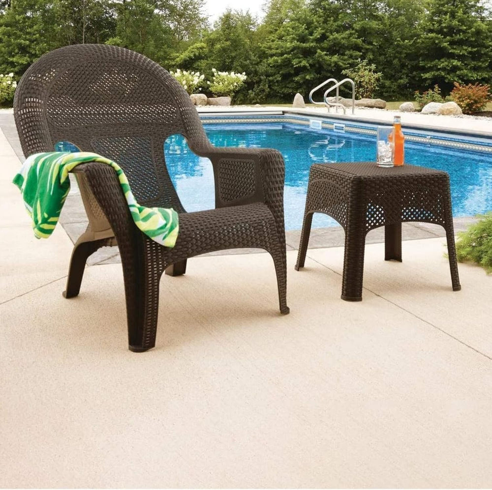 Plexon Woven Side Table, Earth Brown, 20" D x 20" W x 18" H, D...