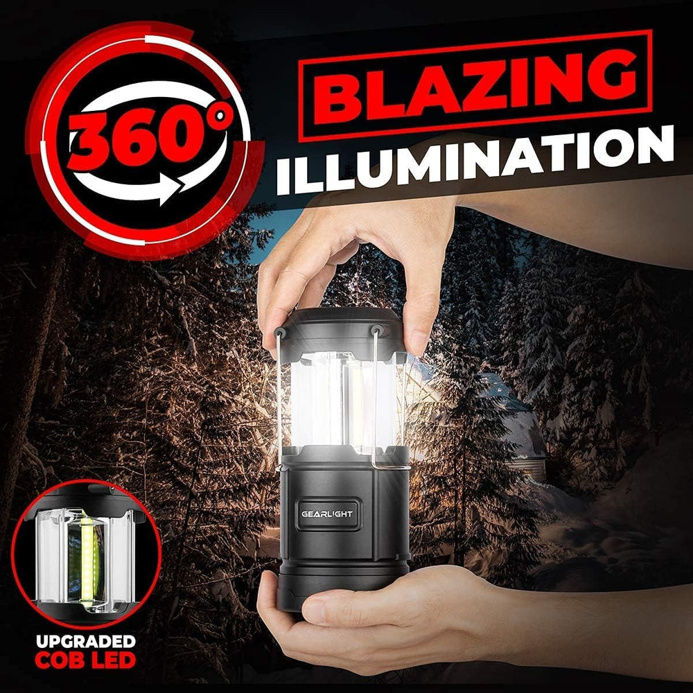 GearLight Rechargeable Camping Lantern - 2 Portable LED Lanterns with Magneti...