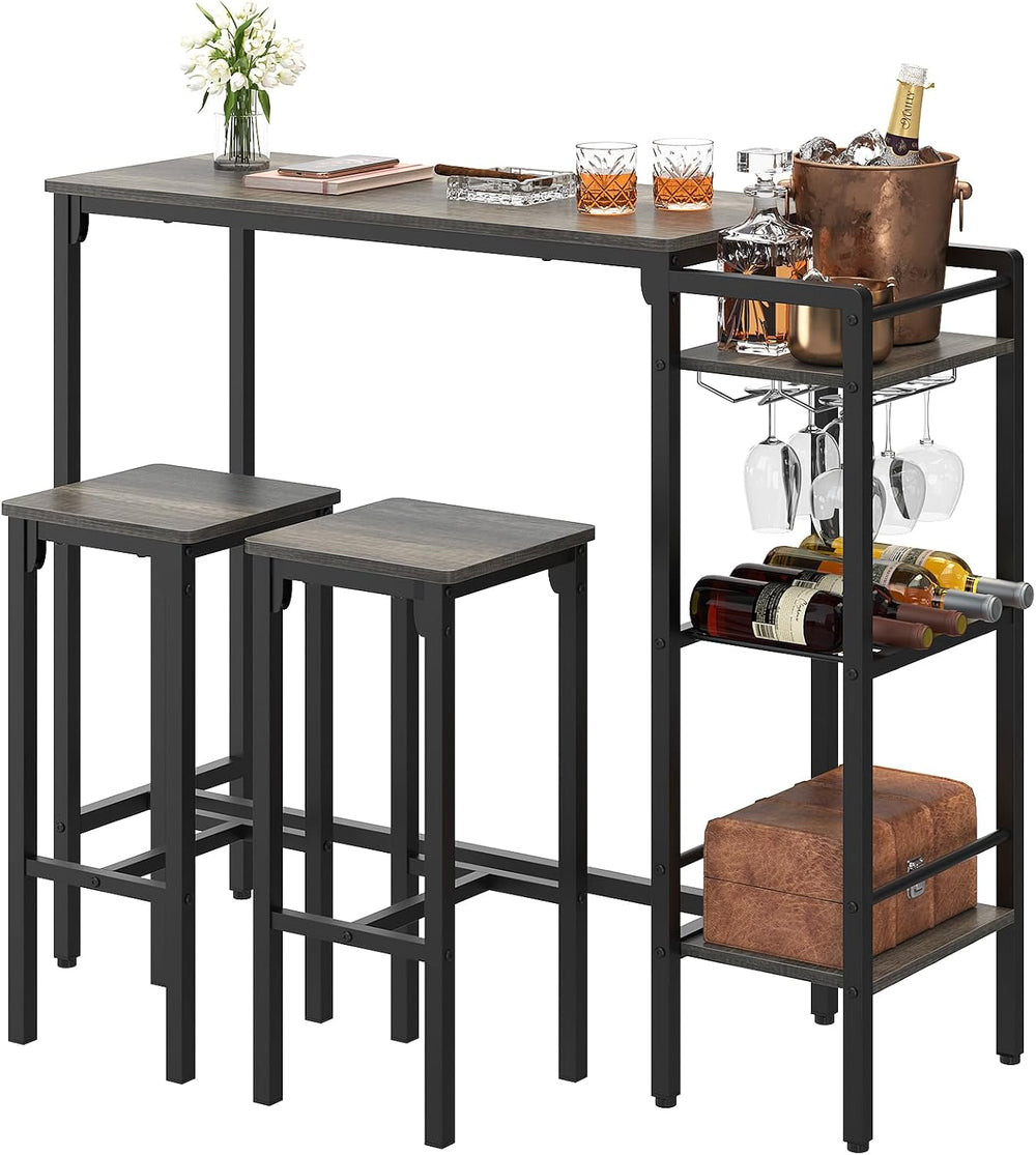 Weehom Bar Table and Chairs Set for Small Kitchens and Apartments - Space-Sav...