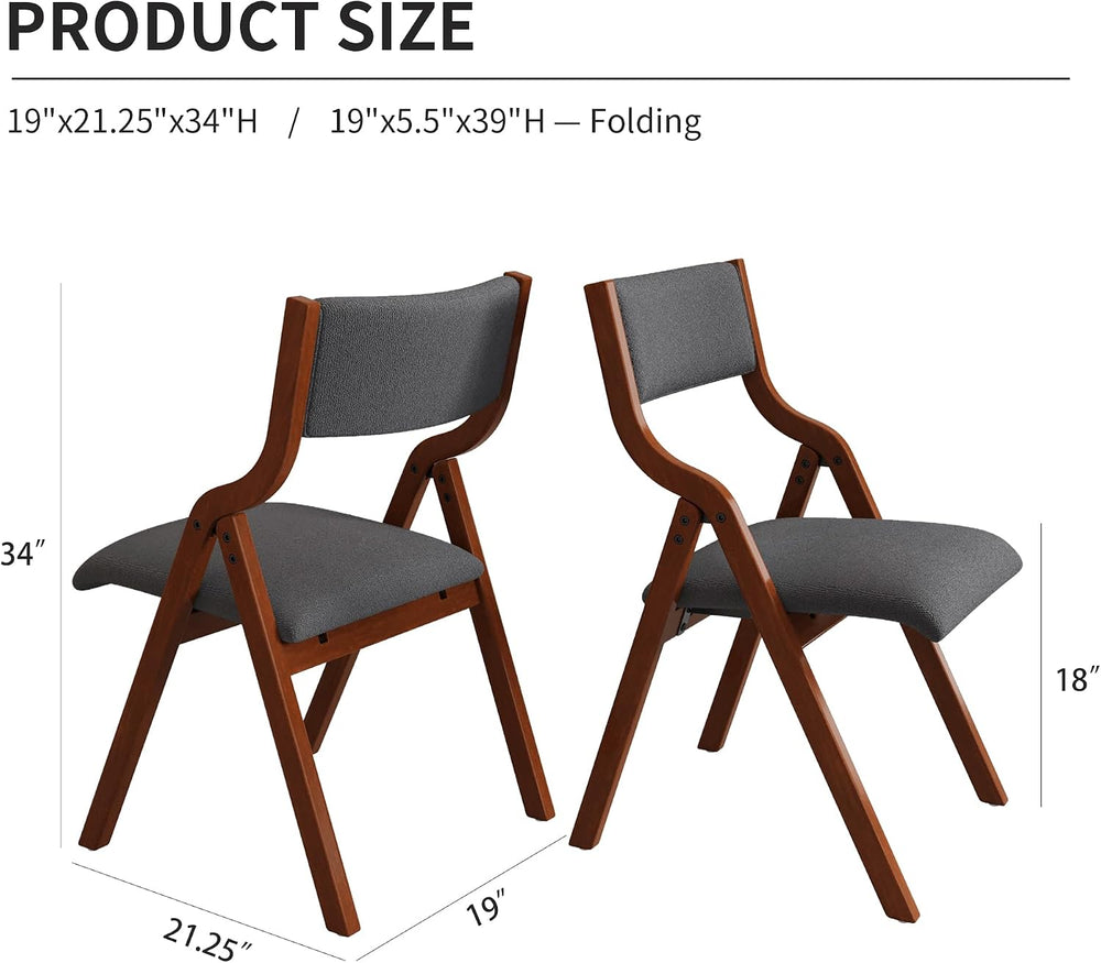 Folding Upholstered Dining Chairs 2-Piece Set,Ready to go | Upholstered with ...