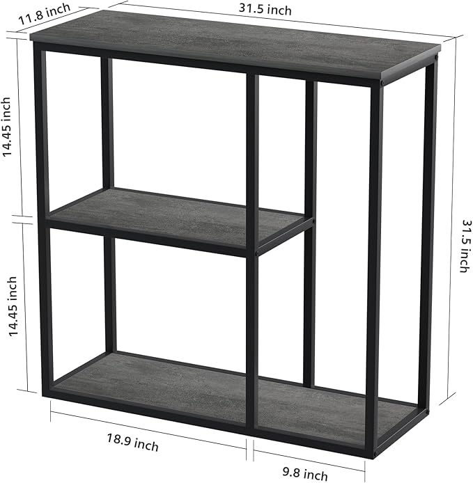 WOHOMO Console Table, 12 Inch Narrow Entryway Table with 3-Tier Storage Shelv...