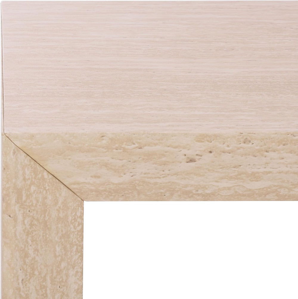 SAFAVIEH Home Collection - Woodrow Square Accent Table, Neutral Beige Faux Tr...