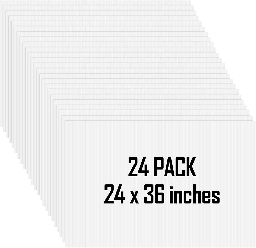 Aneco 12 Pack Corrugated Plastic Sheets 24 x 36 Inch Waterproof Blank Yard Si...
