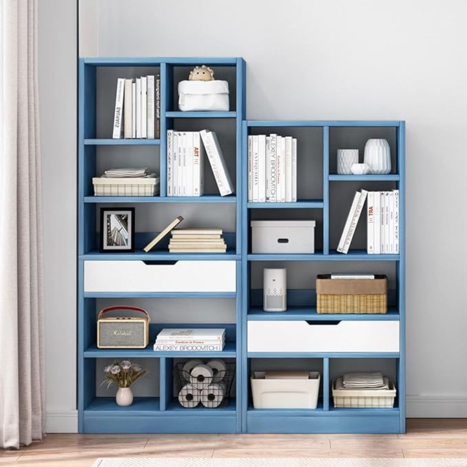IOTXY Wooden Open Shelf Bookcase - 51" Height Freestanding Display Stora...