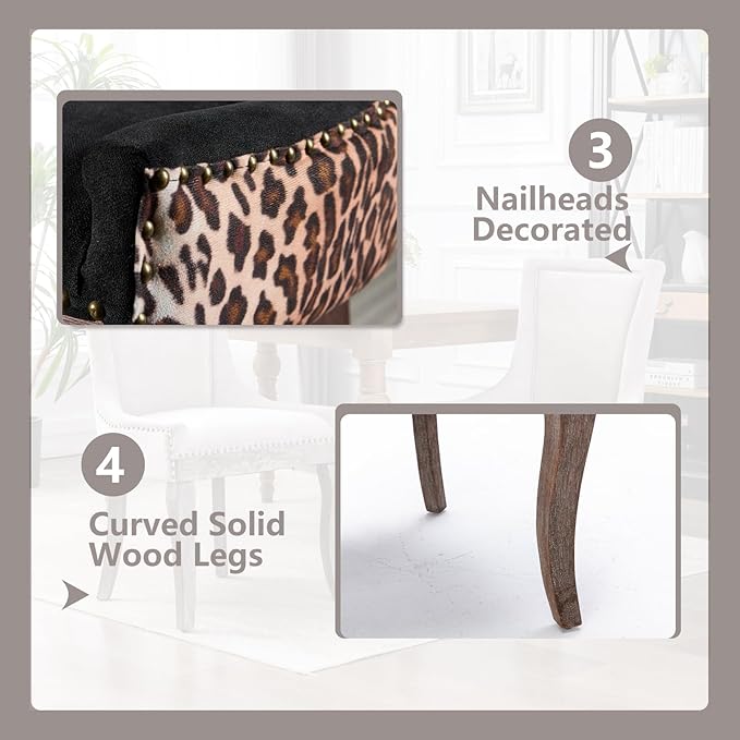 Modern Dining Chairs Set of 6, High Back Dining Chairs Side Chairs with Solid...