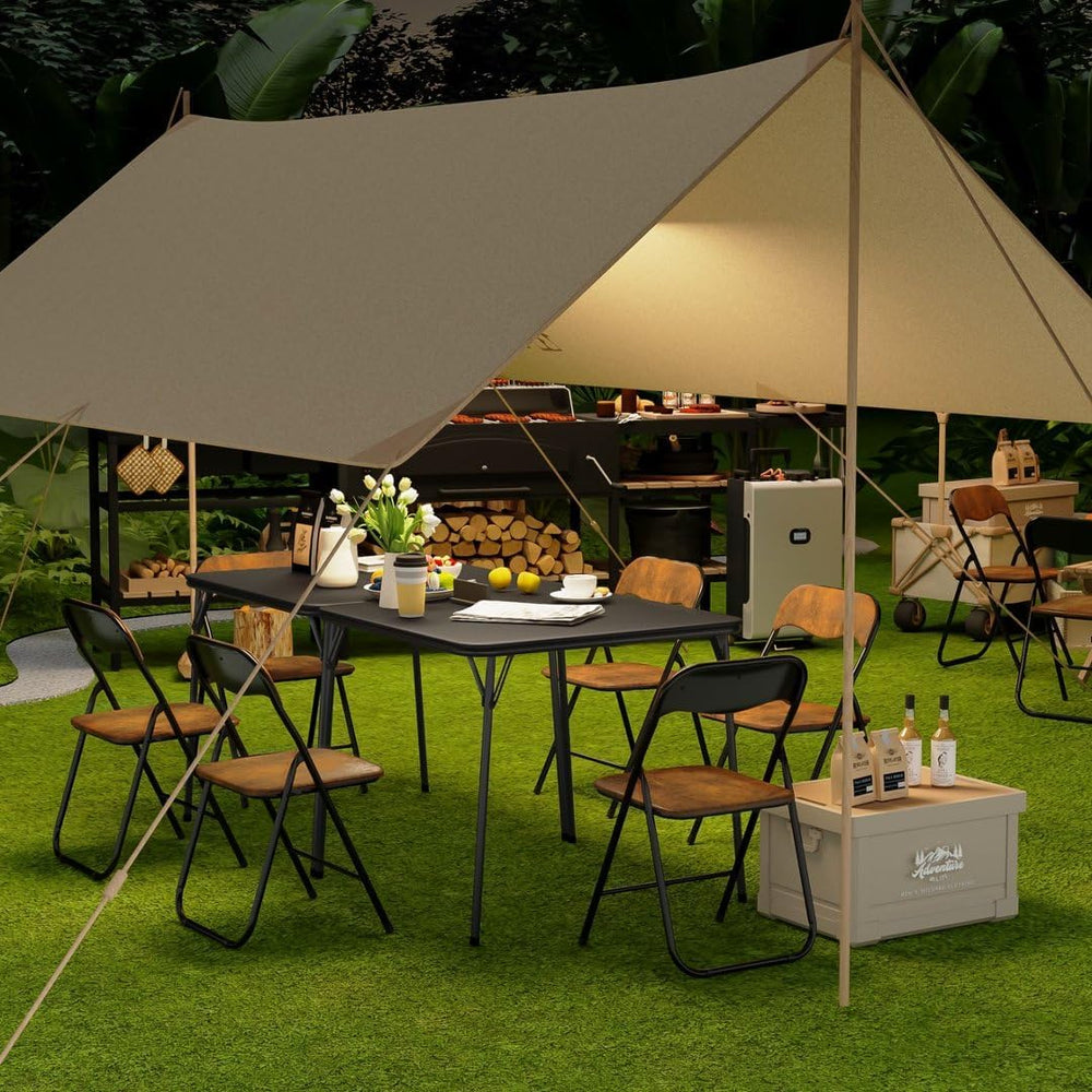 34 Inch Folding Table Foldable Portable Table, Square Folding Card Table for ...