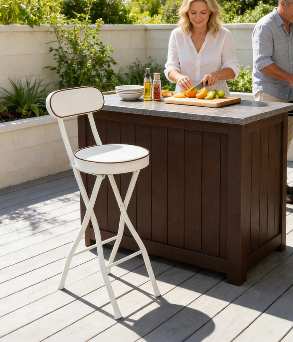 2 PCS Folding Bar Stool with Back, Set of 2-Folding Bar Stool Chair with Back...