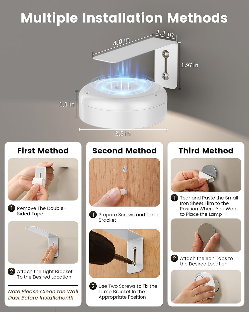 Picture Lights for Wall,Wireless 2000mAh Rechargeable Magnetic LED Puck Light...