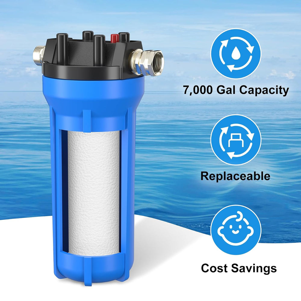 4-Layer RV Water Filter with Stand and 7,000 Gallons Capacity, 3/4" GHT ...