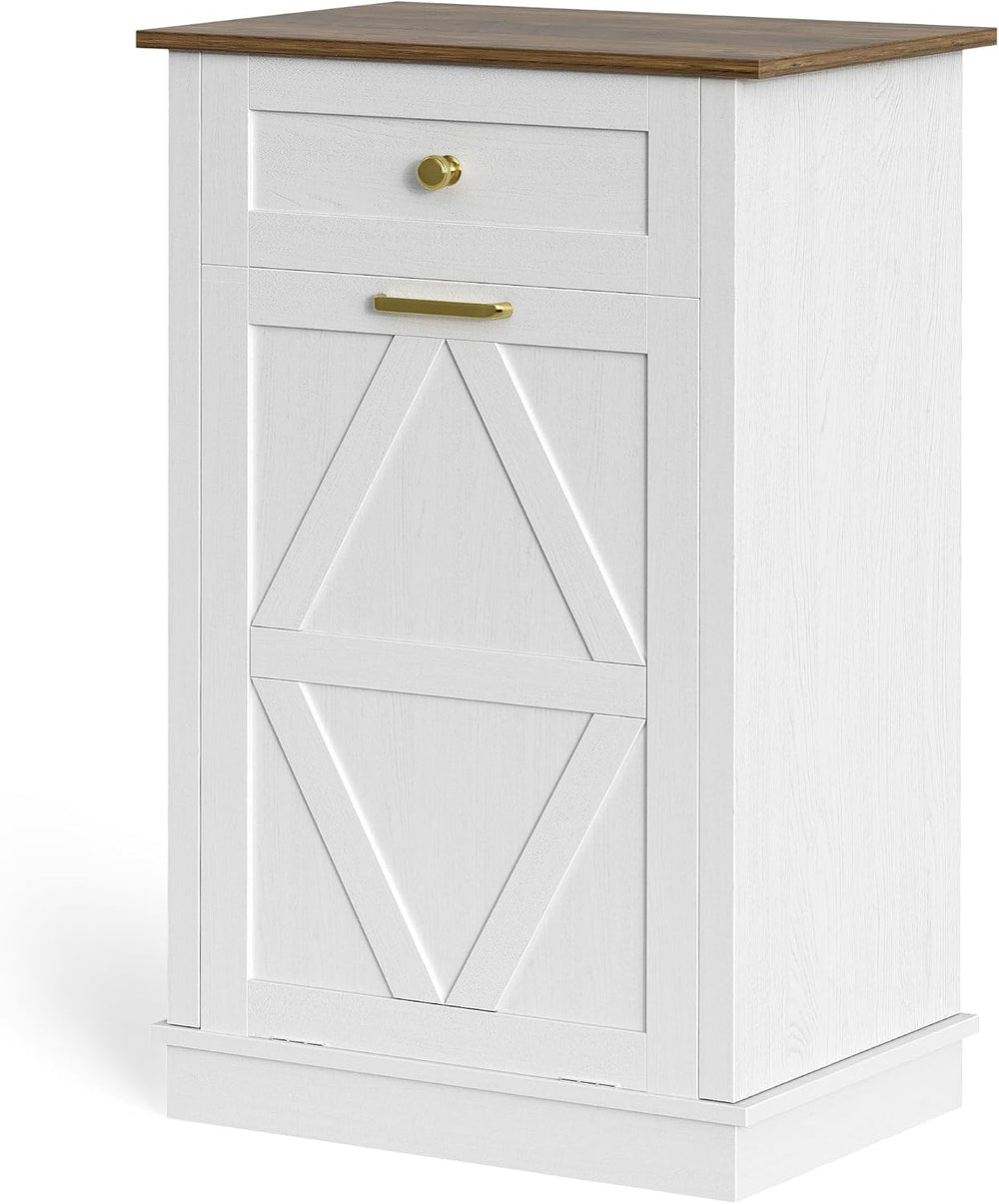 YESHOMY Tilt Out Trash Can Cabinet, 10 Gallon Garbge Can Cabinets, Wooden Hid...