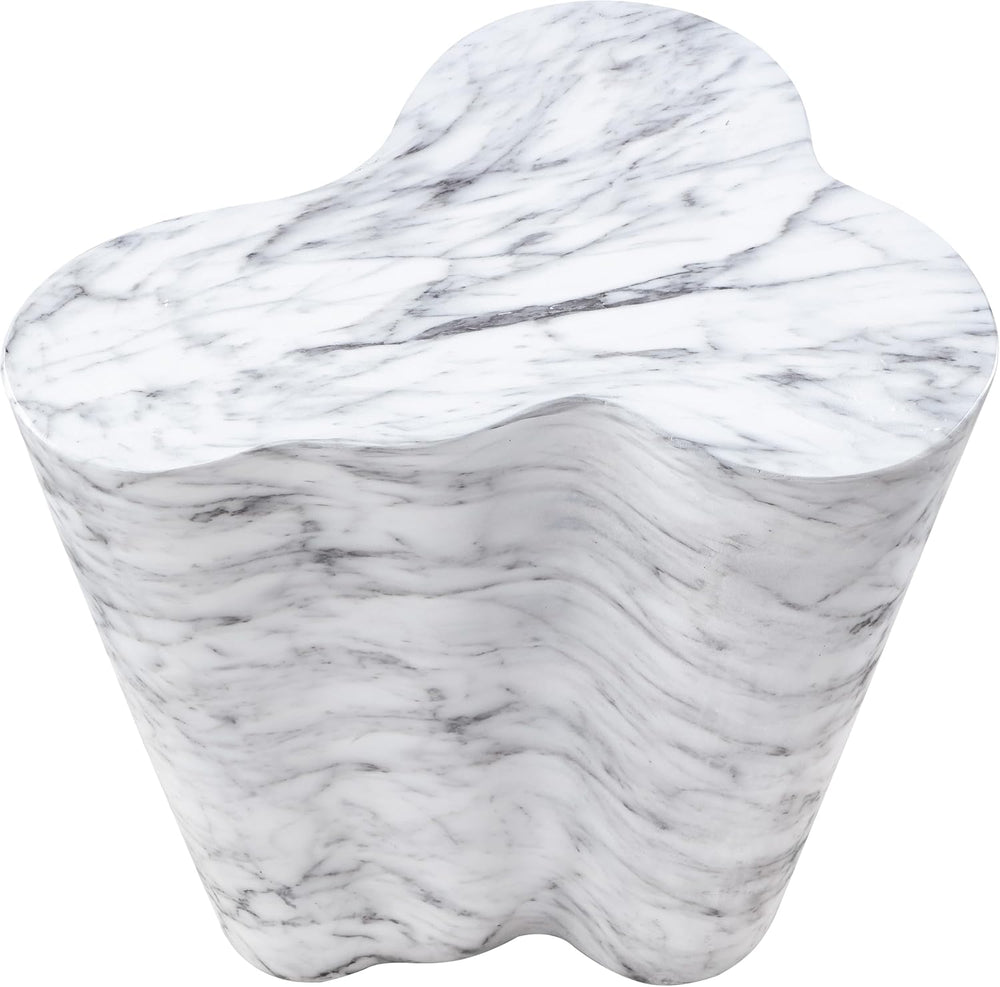 Meridian Furniture 99033White-ET Monza Collection Art Deco Marble Finish Indo...