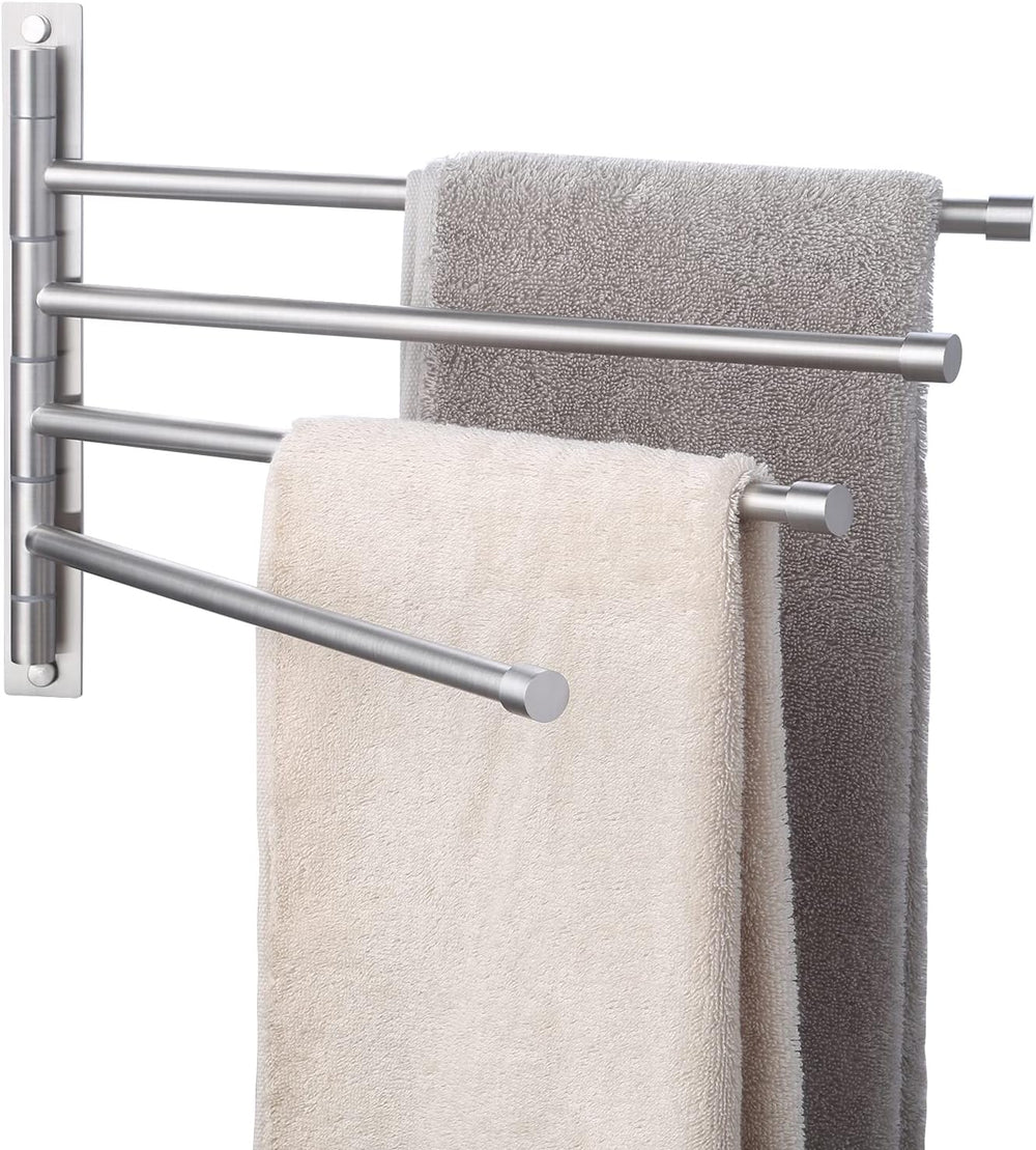 KES Swivel Towel Rack 4-Arm, Bathroom Swivel Towel Bar, Space Saving