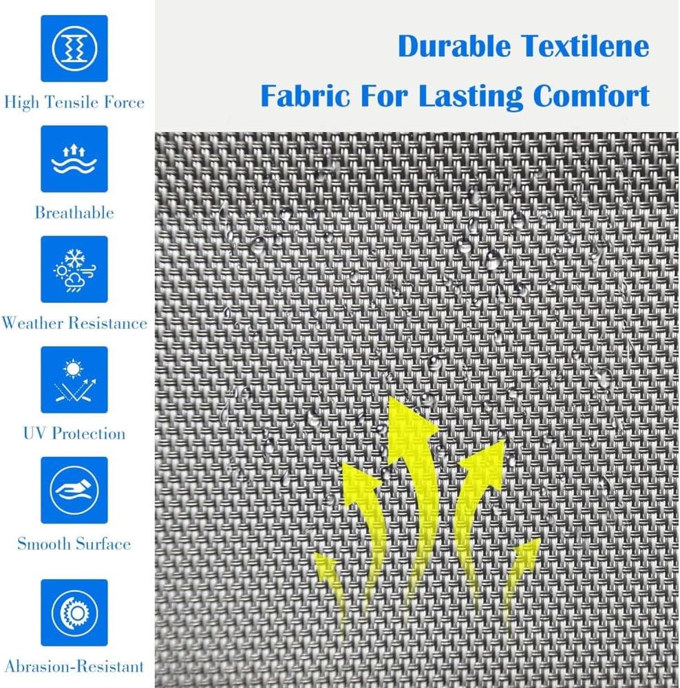 Folding Patio Chair with Textilene Seat and Aluminum Frame for Camping, Beach...