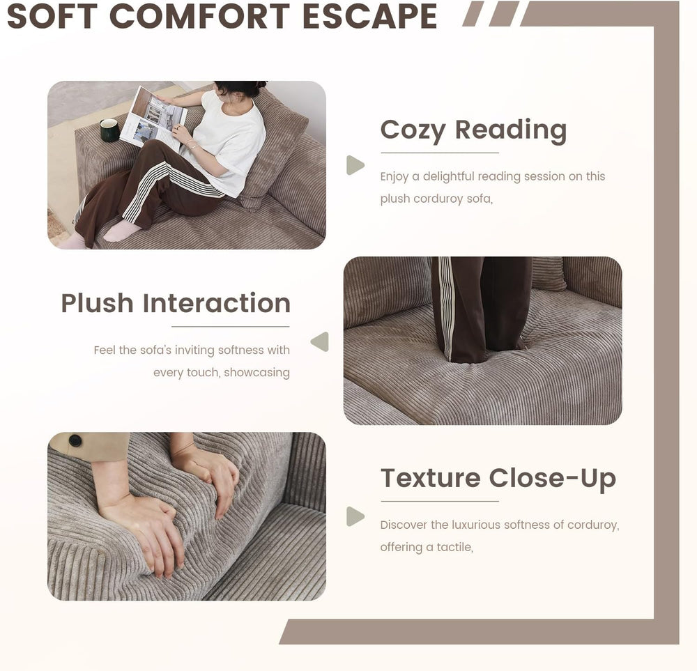 Sectional Couches for Living Room,102inch Cloud Couch Modular Sectional Sofa,...