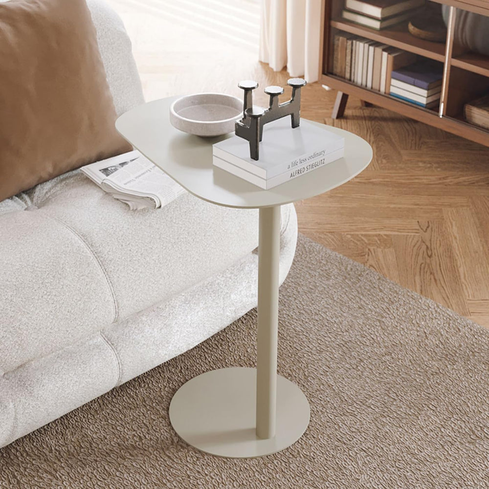 C-Shaped Side End Table, C Table for Sofa Couch Modern End Table Small TV Tra...