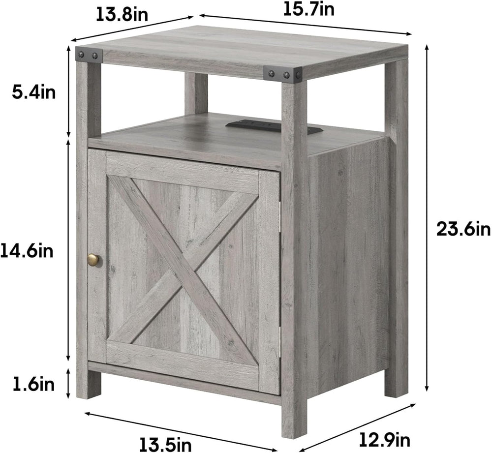 Fameill Nightstands Set of 2, Night Stand with Charging Station, Bed Side Tab...