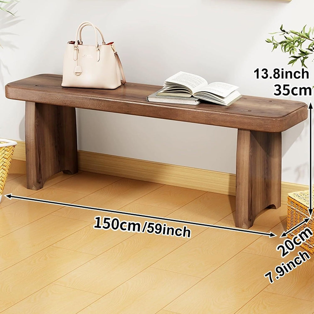 Outdoor Bench, Indoor Wood Bench for End of Bed, Entryway, Dining, Balcony, 2...