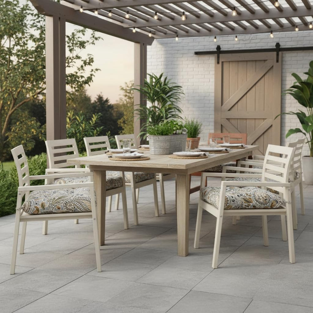 20x20 Square Tufted Outdoor Seat Cushion, Reversible Patio Chair Cushion with...