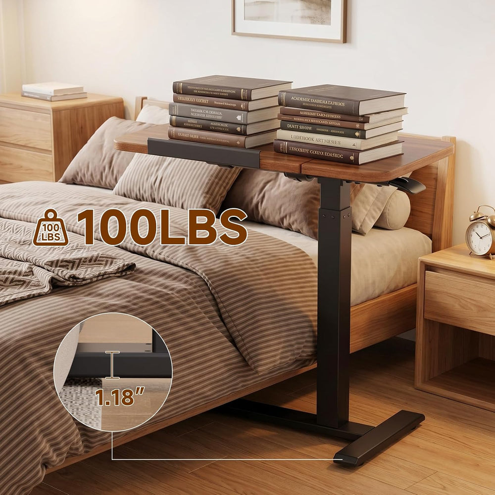 GTPLAYER Pneumatic Adjustable Standing Desk, 28 Inch Tiltable Mobile Rolling ...