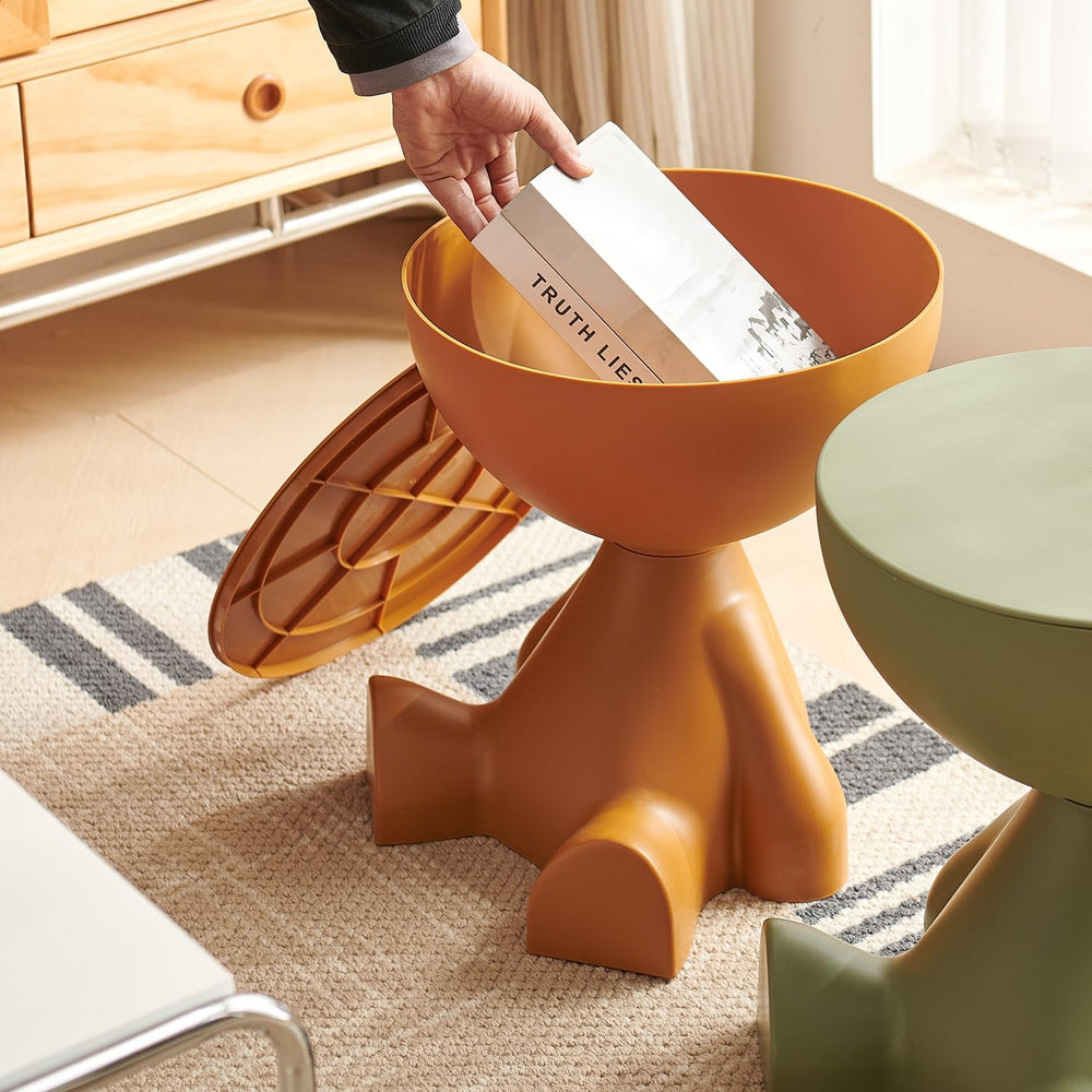 Circle Side Table, Round Modern End Table, Waterproof & Durable, Small Co...