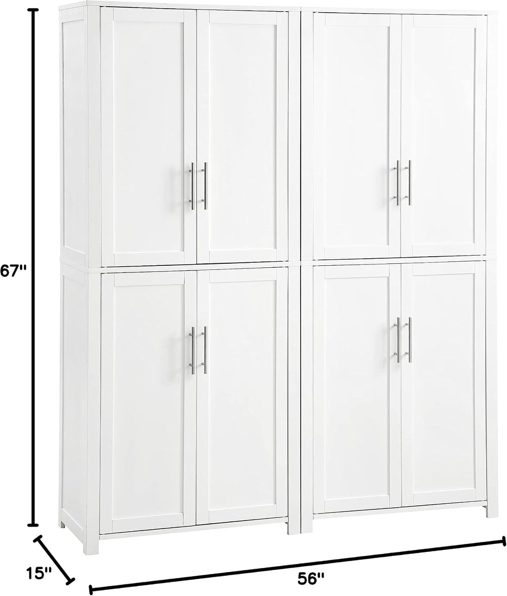 Crosley Furniture Savannah 2-Piece Pantry Storage Cabinet Set with Shelves, K...