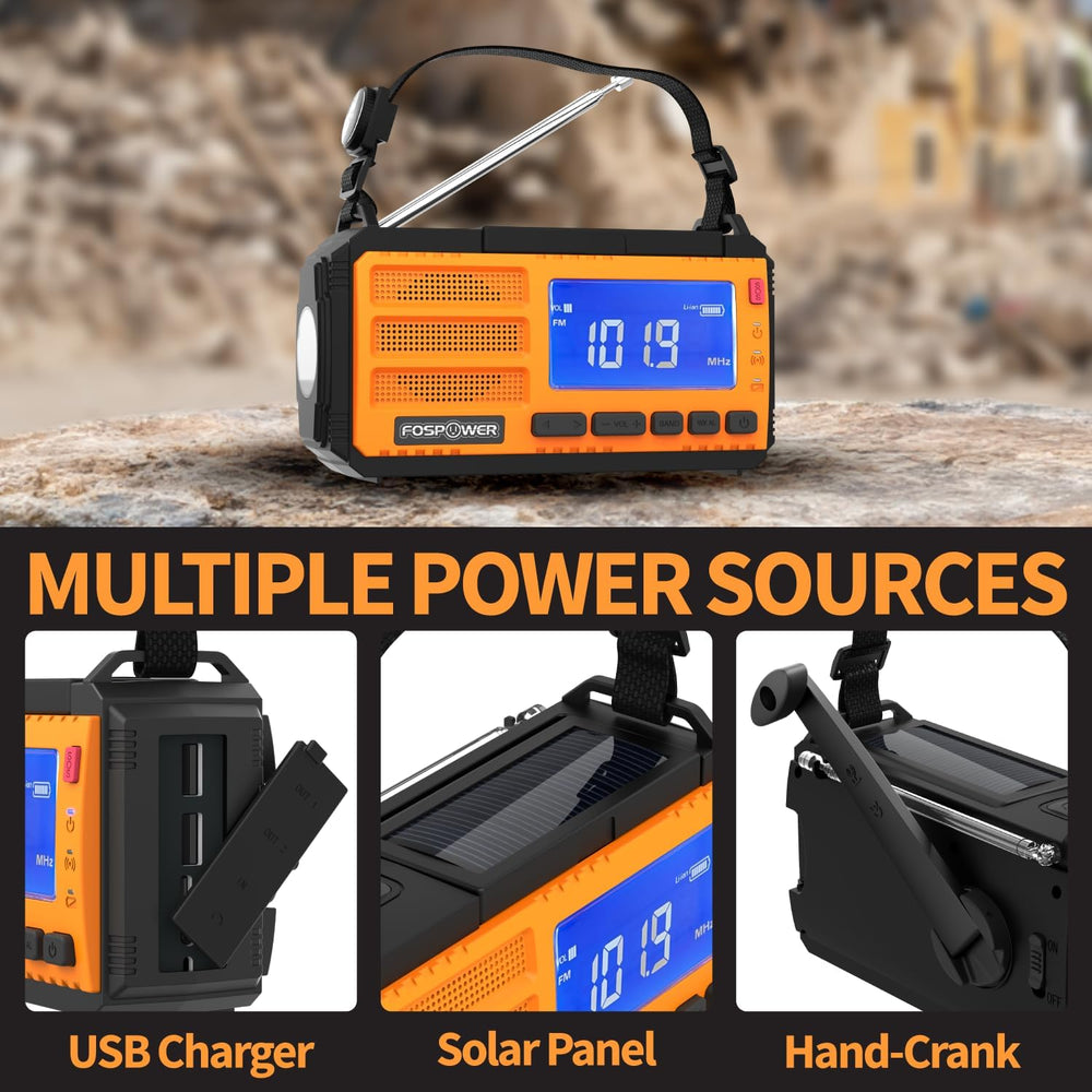FosPower NOAA Emergency Weather Radio D8 37000mWh Portable Power Bank, AM/FM,...