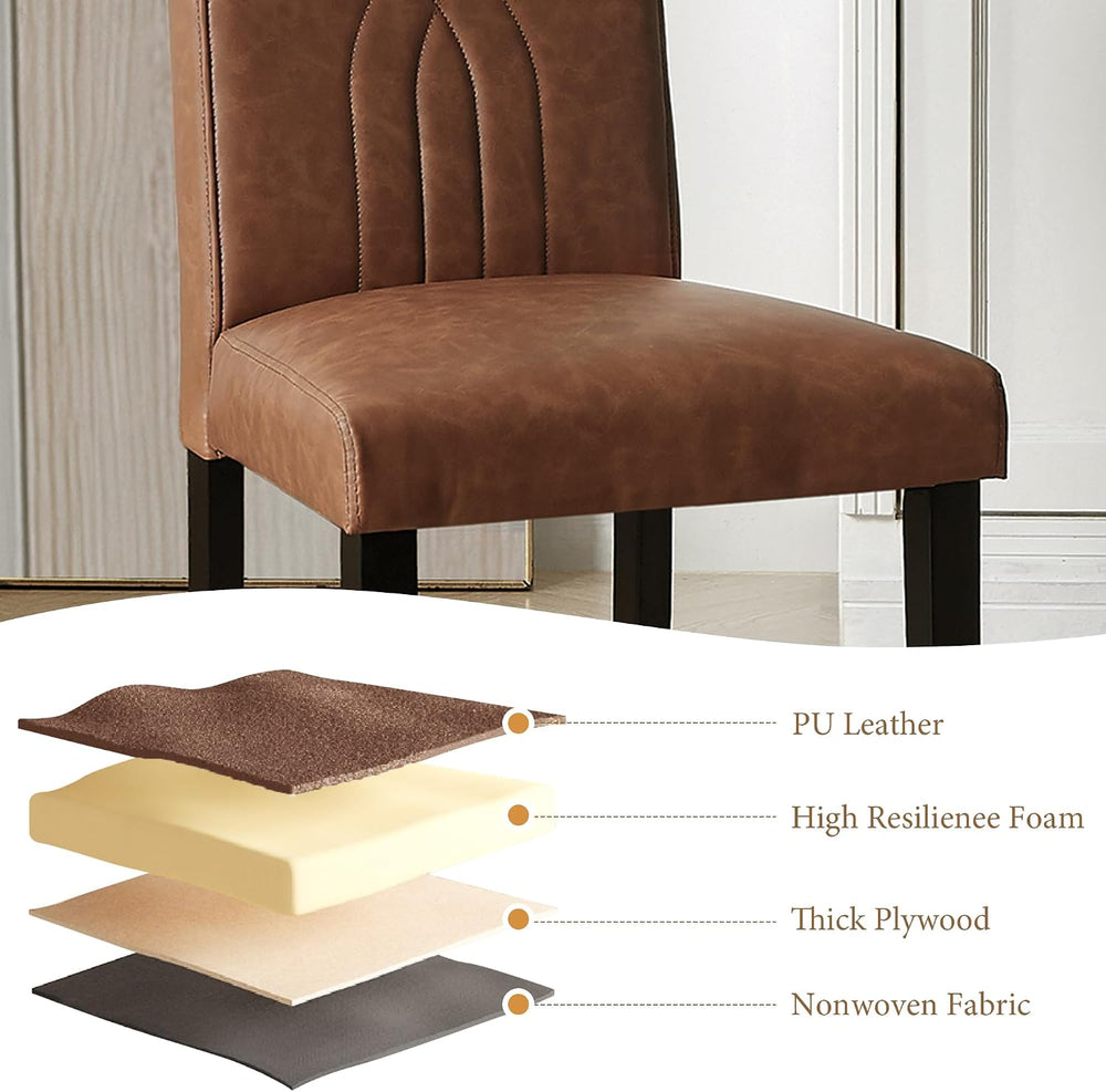 VECELO Upholstered Dining Chairs Set of 4, Modern PU Leather High Back Chairs...