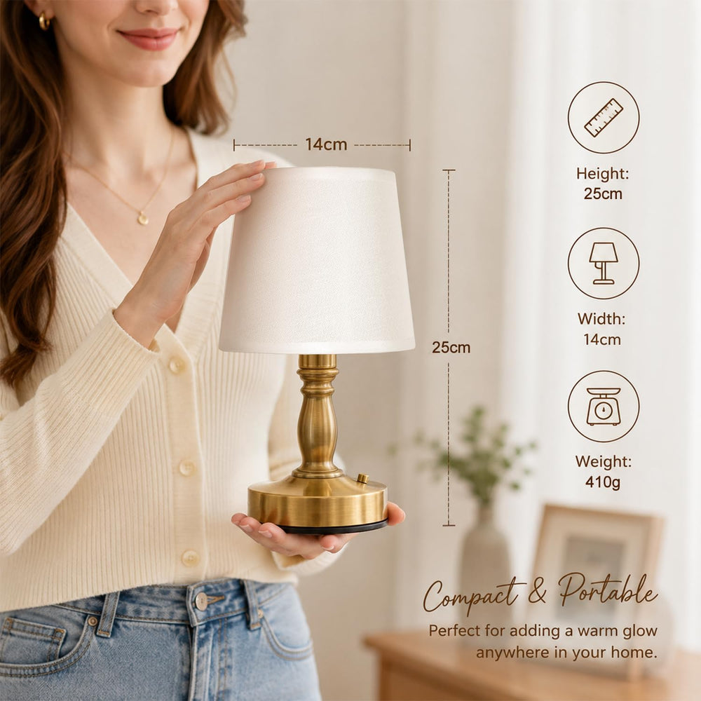 EppieBasic Small Cordless Lamp Rechargeable: Fast Charging, Battery-Powered