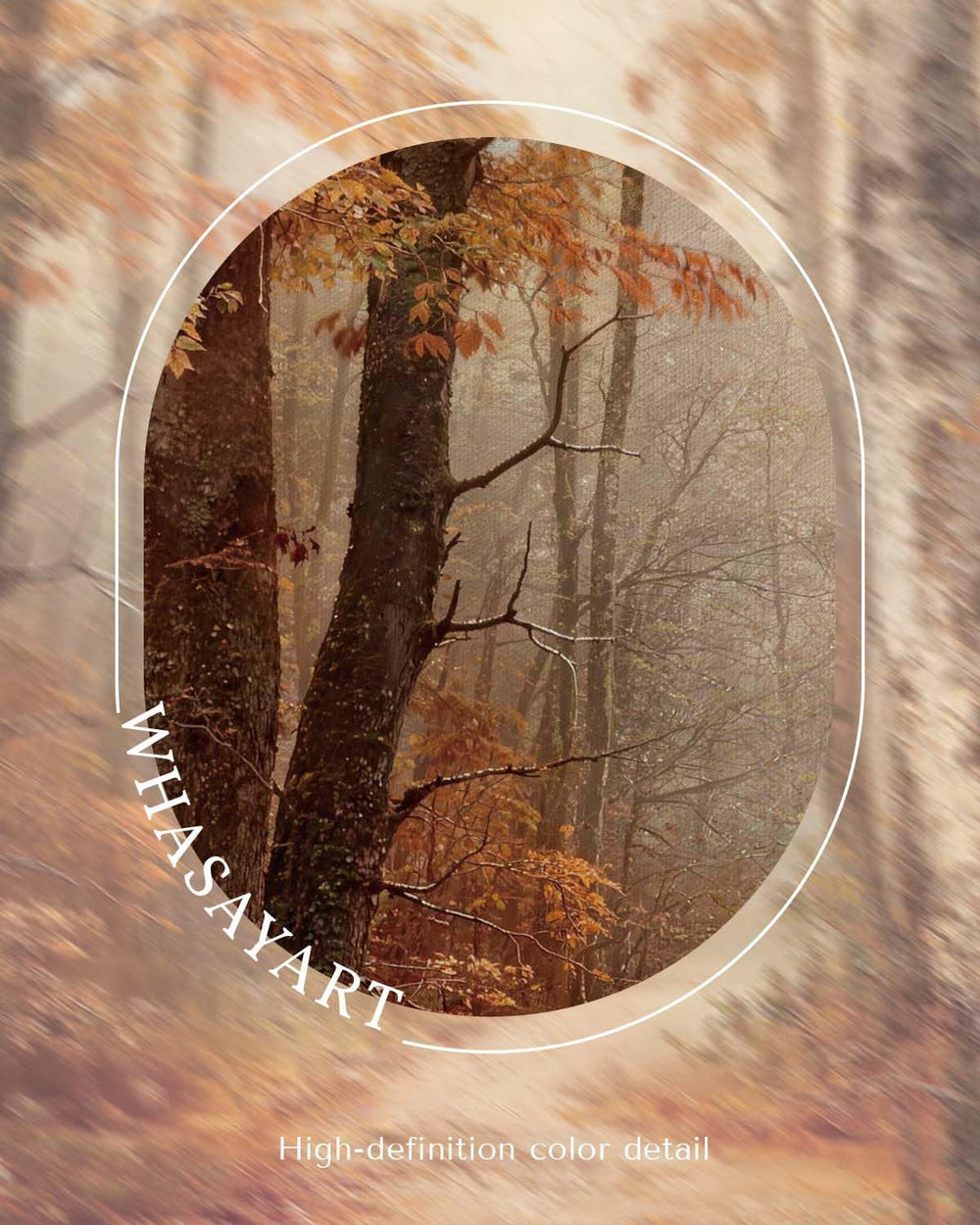 Autumn Forest Framed Canvas Wall Art 16x24 Trees Leaves Trail Artwork, Woodla...