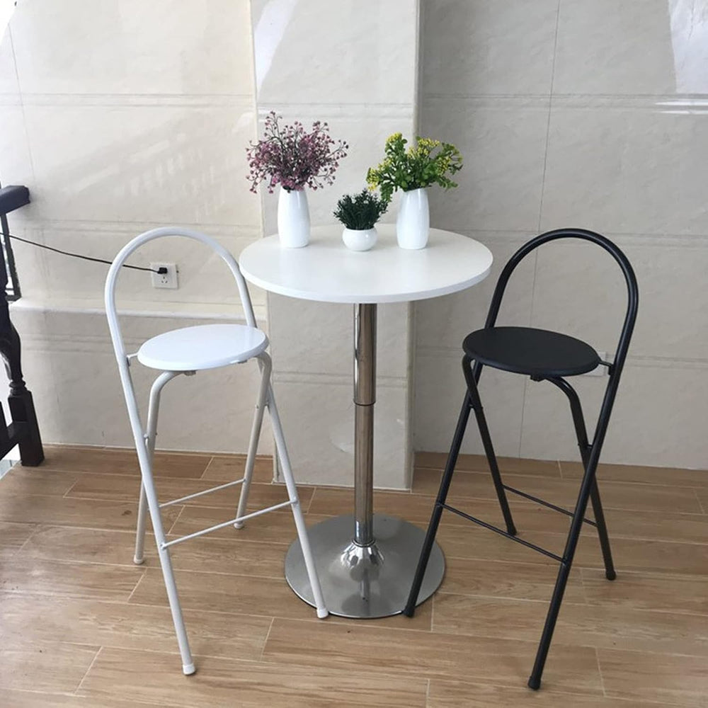 Modern Breakfast Bar Stools Foldable Stool Wooden Round Seat Folding Stool wi...