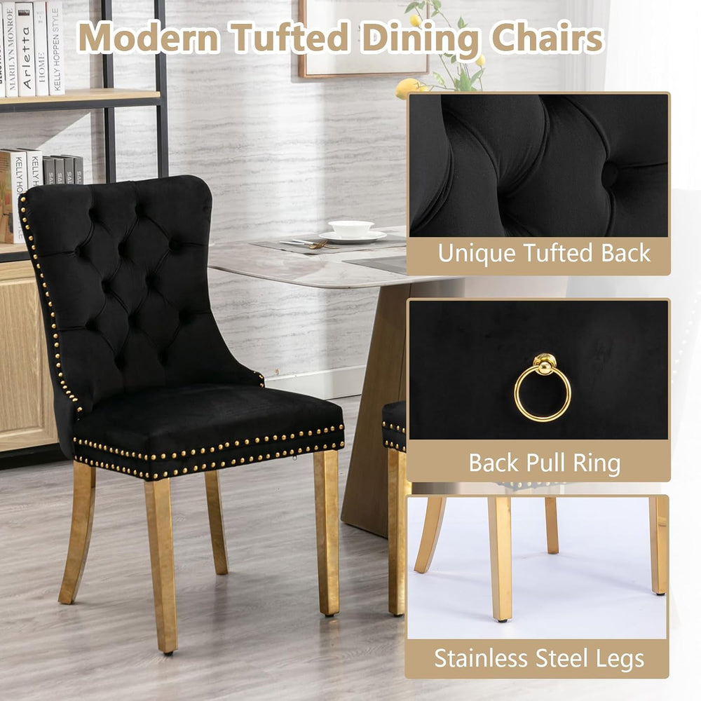 5 Piece Dining Table Set Rectanglar Glass Dining Set for 4 Modern Small Kitch...