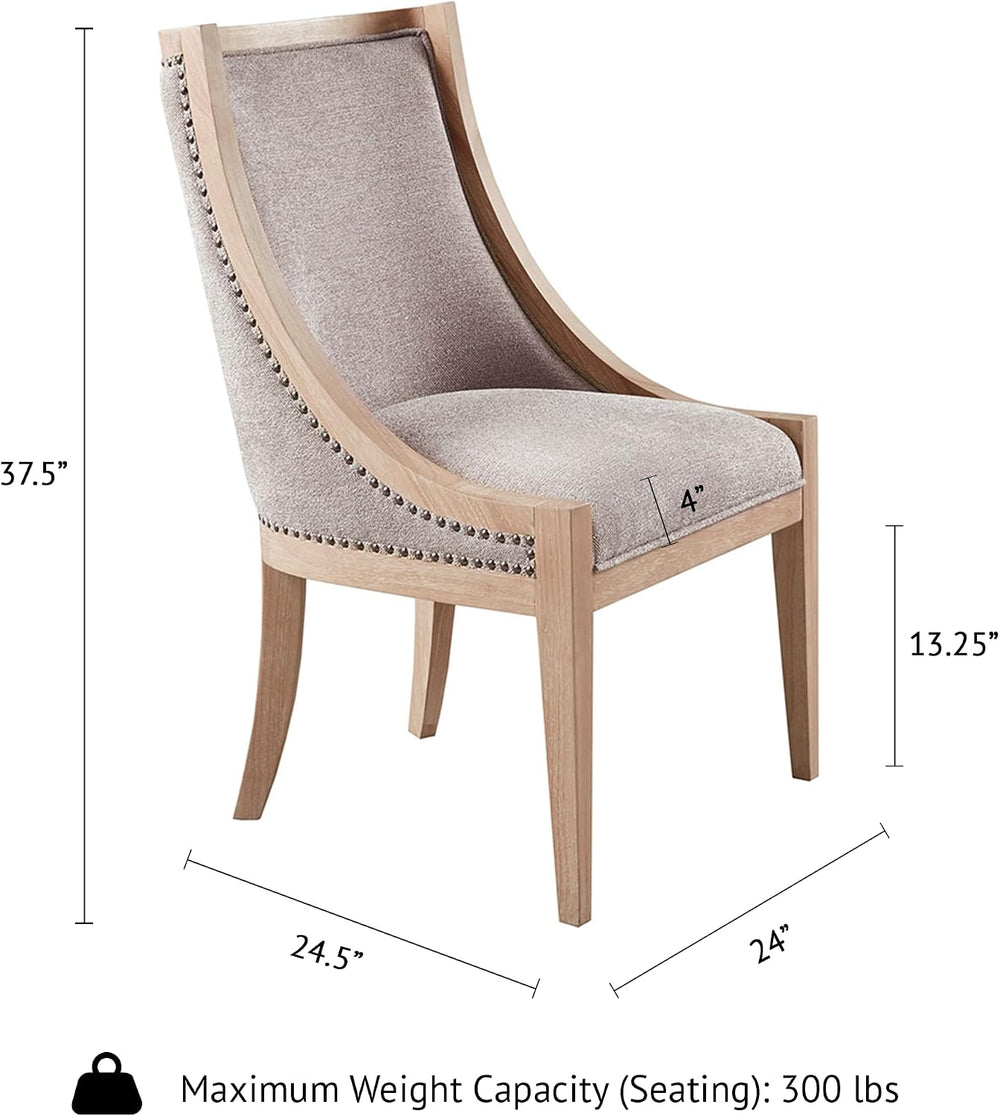 Martha Stewart Farmhouse Dining Room Chair, Recessed Arm Chair for Bedrooms, ...