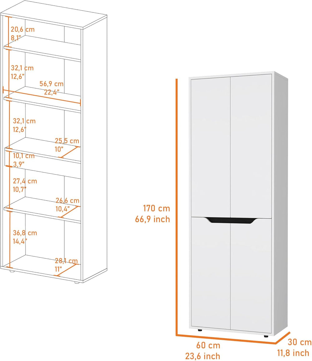 White 5 Shelf Kitchen Pantry