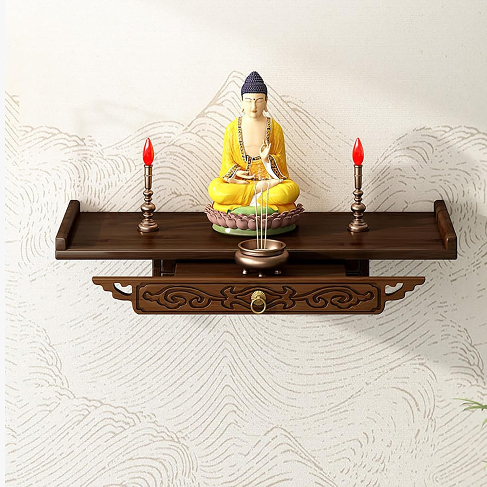 Prayer Altar Personal Shrine Stand Wall-Mounted Buddha Altar Shelf Stand, wit...