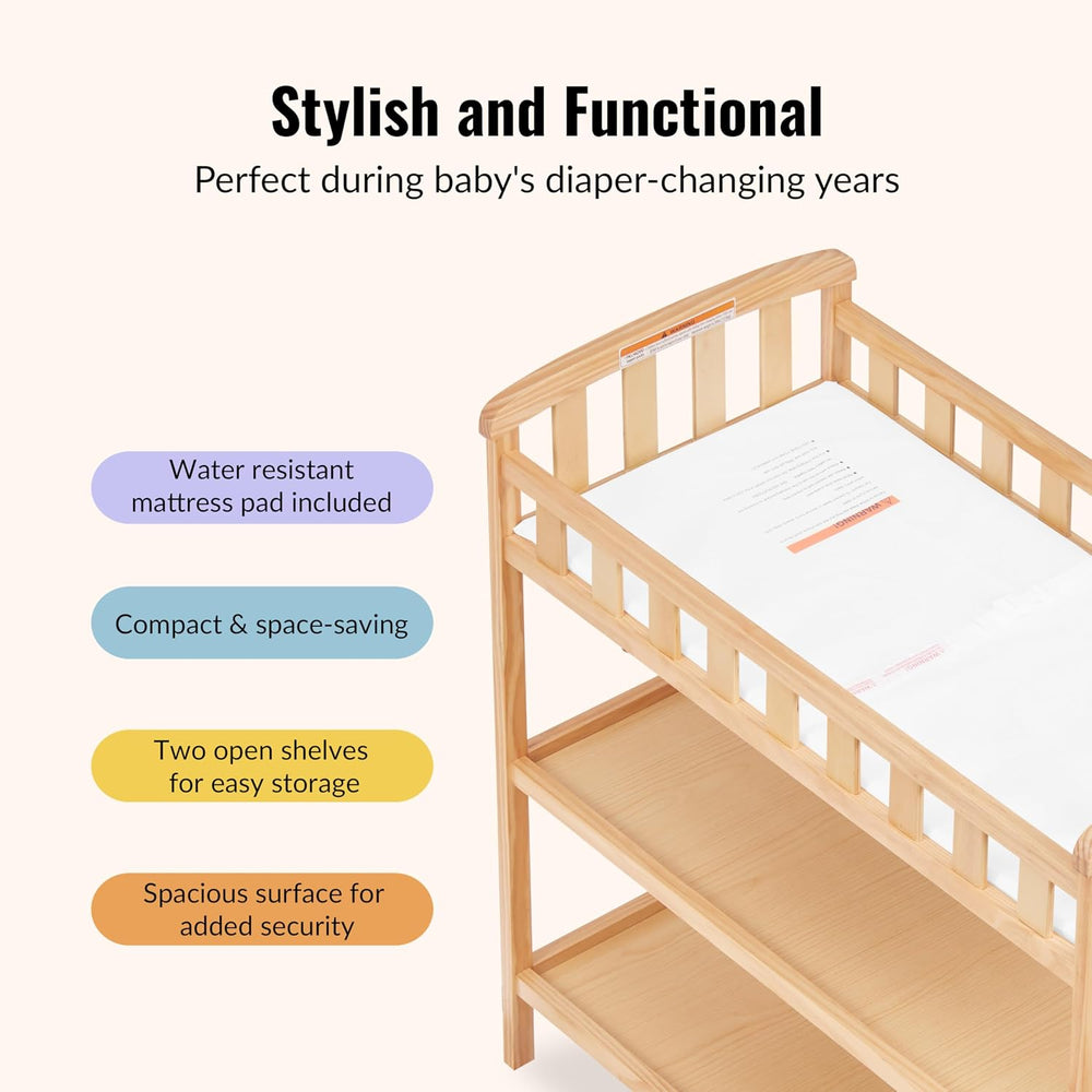 Dream On Me Emily Changing Table, Compact and Portable Solid New Zealand Pine...