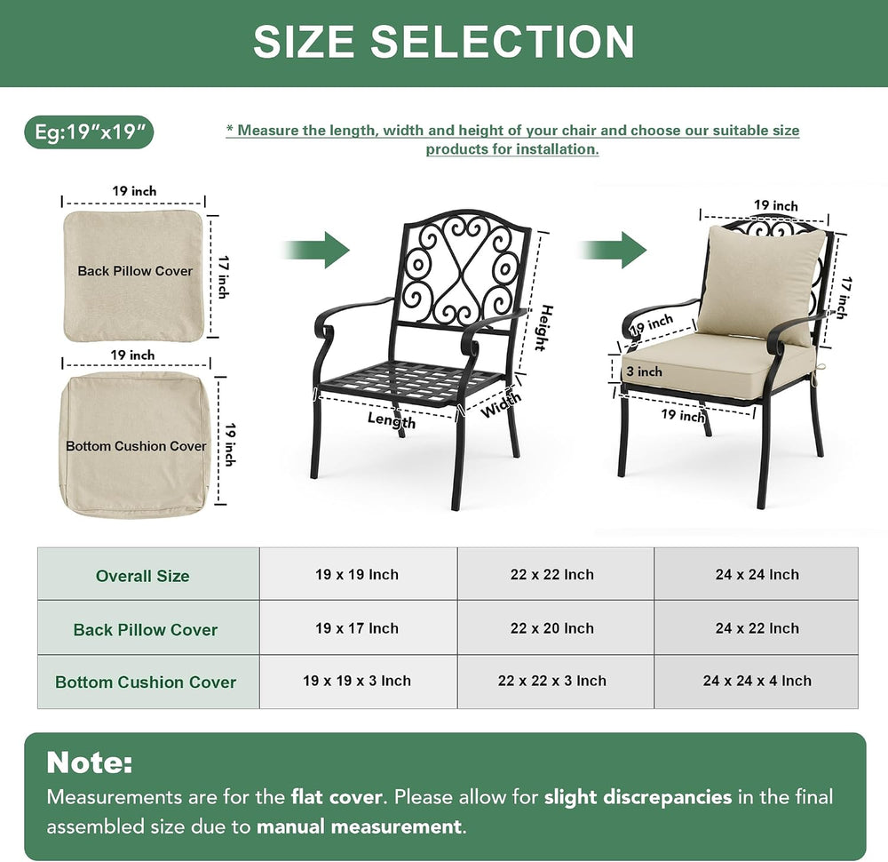 Summsun Patio Chair Cushions Set of 4, Faux Linen Outdoor Furniture Cushions,...