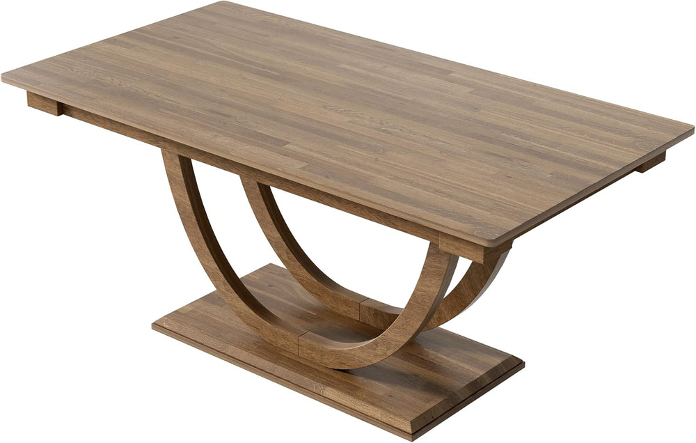LUMISOL 6-Piece Dining Table Set with Bench and 4 Chairs, Wood Half Round Kit...