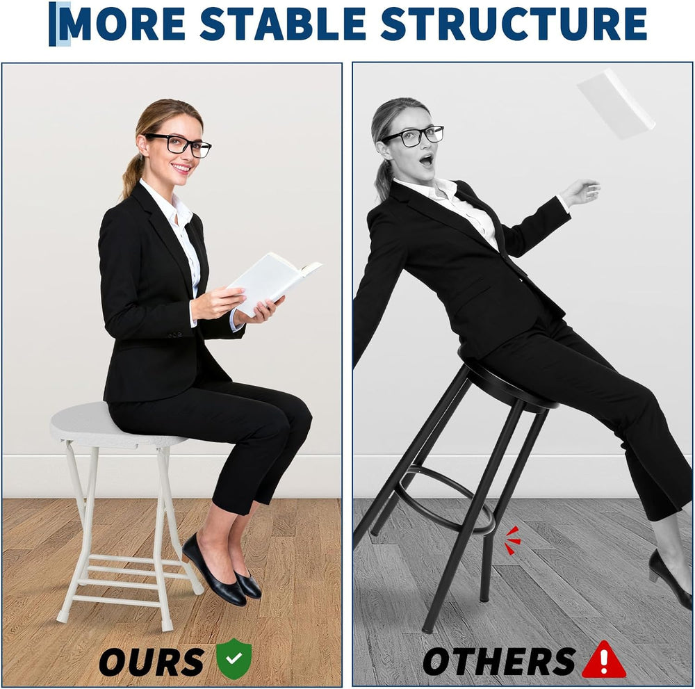 Garvee Folding Stool, Backless 18-Inch Stool, Portable with Handle, Foldable ...