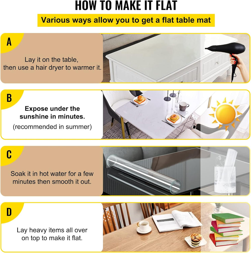 VEVOR Clear Desk Cover Protector, 40 x 80 inch, 1.5 mm Thick Plastic Clear De...